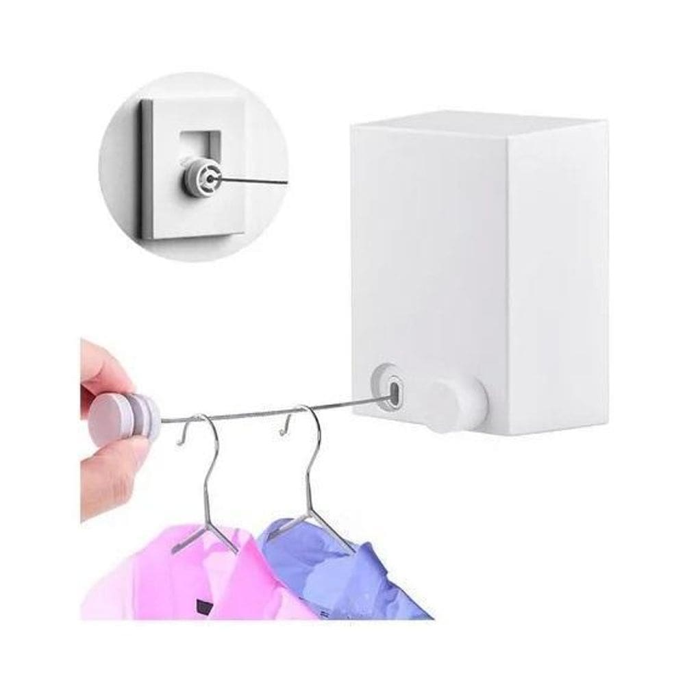 Varal De Roupas Retrátil Automático Parede Muro Recolhível