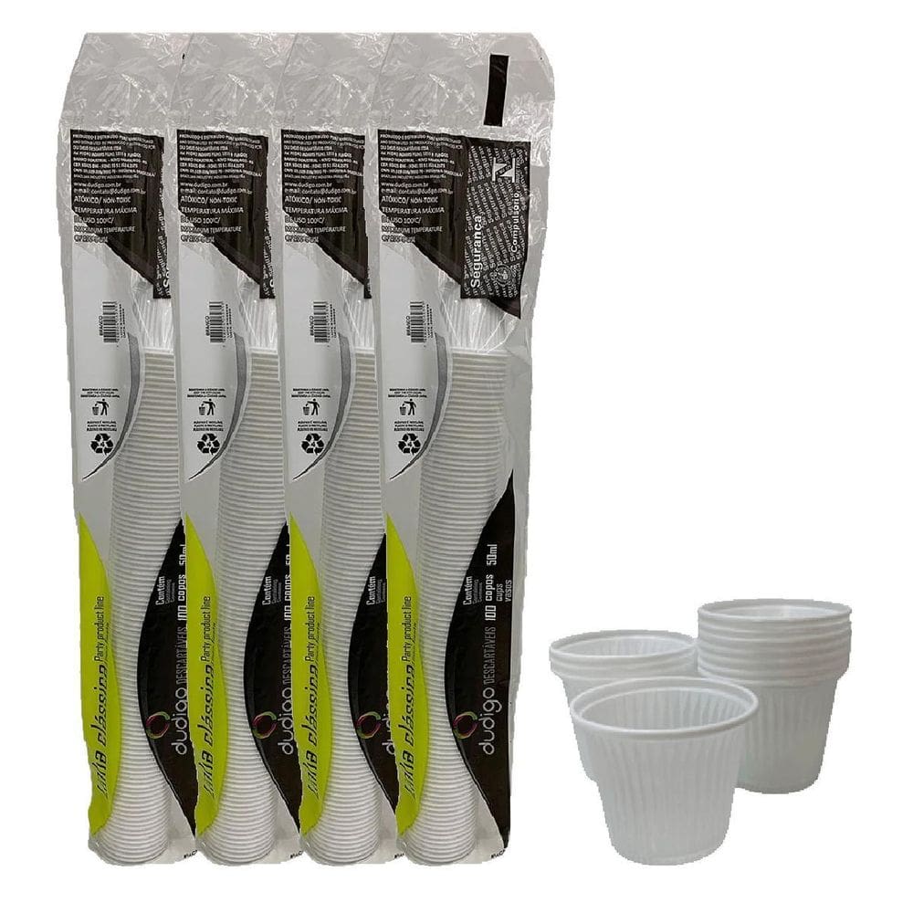Copo Descartável 50Ml Branco 1000 Copos Plástico Café Chá