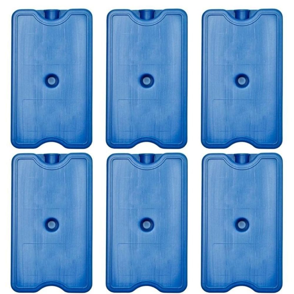 6 Placa Gelo Reutilizável 500Ml Bolsa Térmica Caixa Isopor