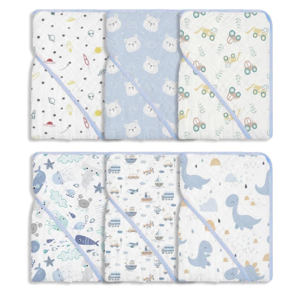 Toalha Fralda Com 2 Camadas E Capuz 85X85 - Azul