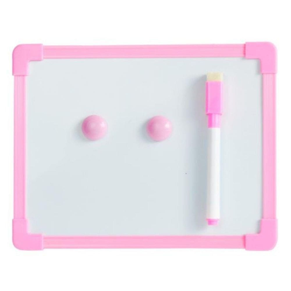 Quadro Lousa Branca 20Cmx15Cm Com Caneta Apagador Rosa