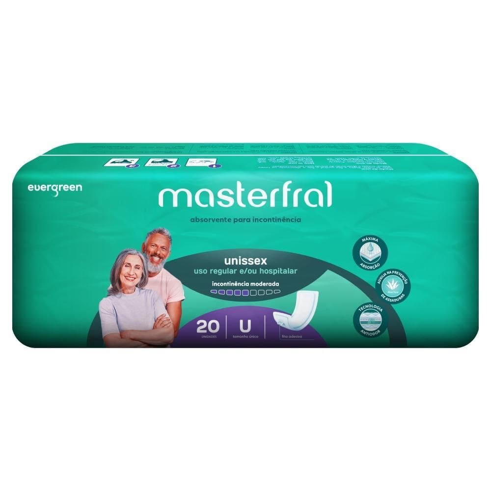 Absorvente Incontinência Geriátrico Masterfral 20U Evergreen