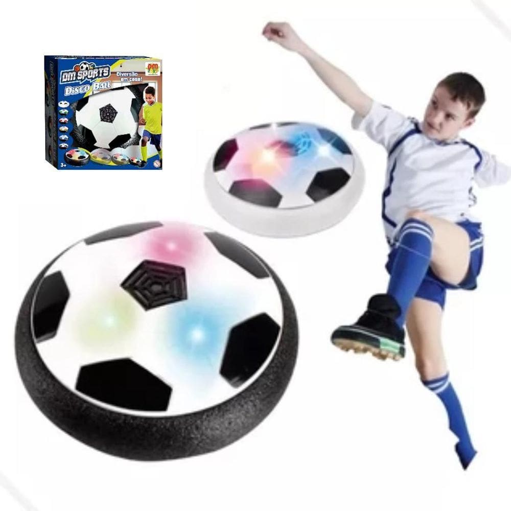 Brinquedo Flutua Bola Flutuante Disco Ball Futebol Som E Luz