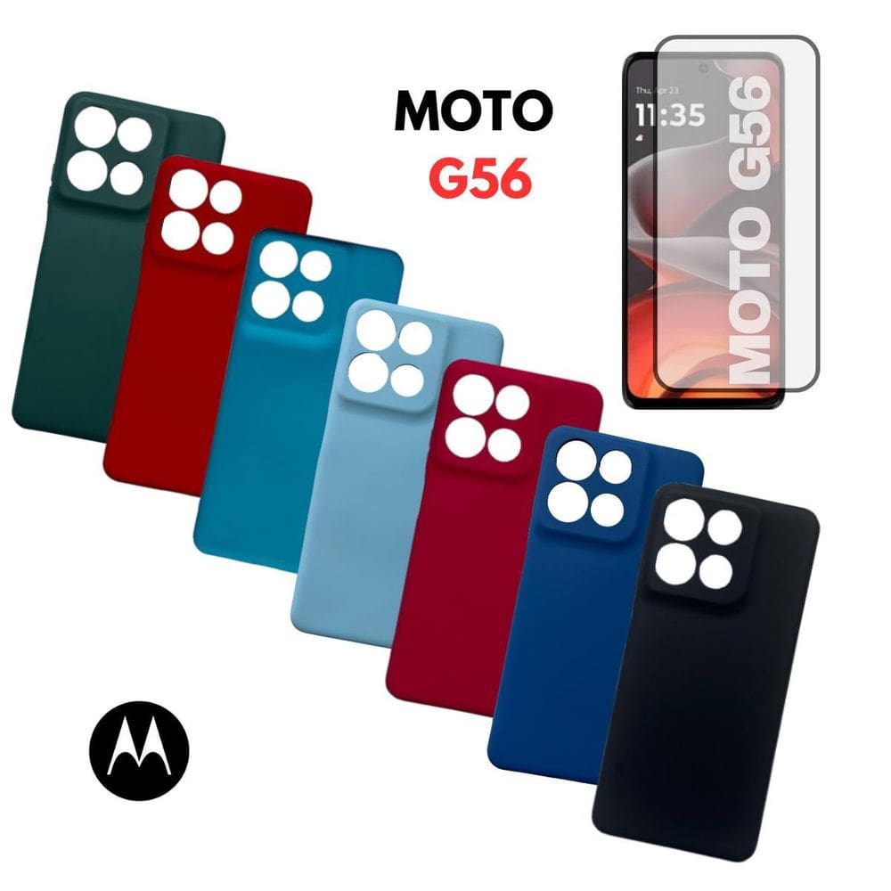Capa Capinha + Pelicula Vidro 3D Compativel Para Moto G56