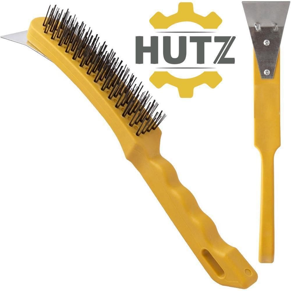 Escova De Aco Com Raspador E Cabo Plastico Hutz 27X5Cm