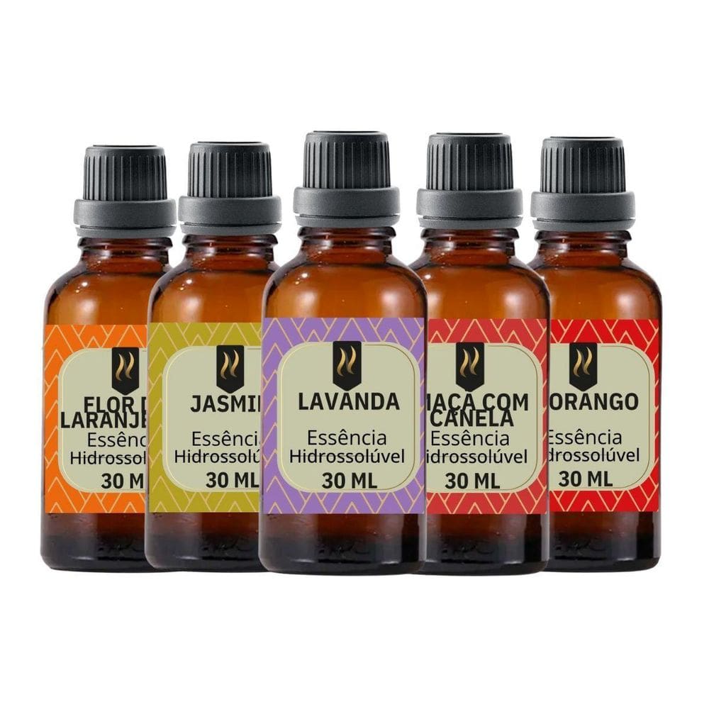 Super Kit 5 Essências A Base Água Hidrossolúvel 30Ml Difusor