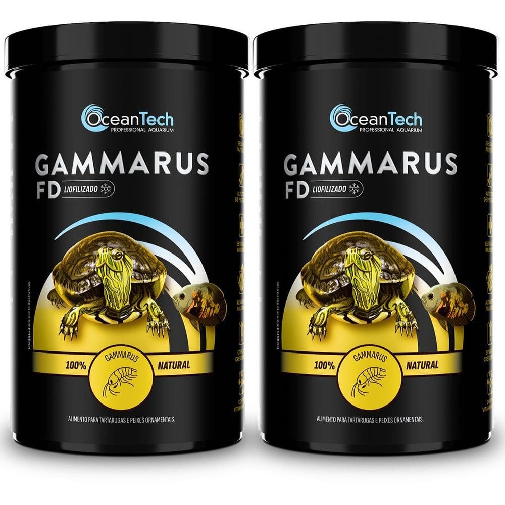 Ração Oceantech Gammarus Desidratado Tartarugas Peixes 112G