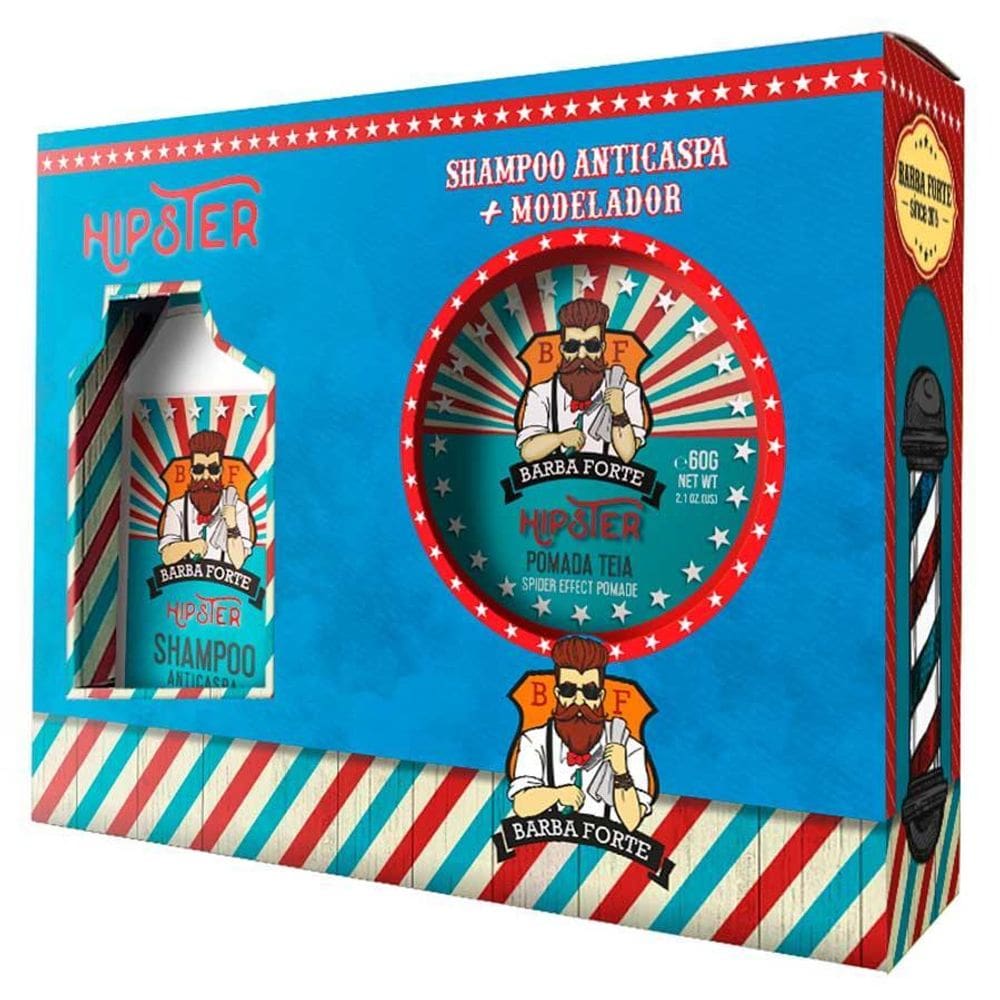 Combo Hipster: Shampoo Anticaspa + Pomada Teia Barba Forte