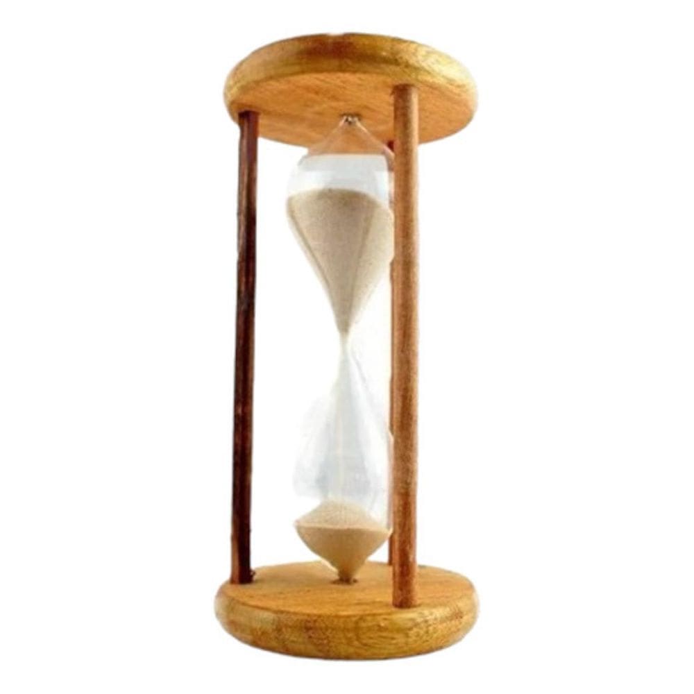 Ampulheta Madeira E Vidro Relógio De Areia 10 Seg