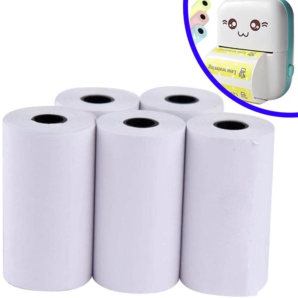 5 Bobina Térmica Mini Impressora Gatinho 57Mm Não Adesiva