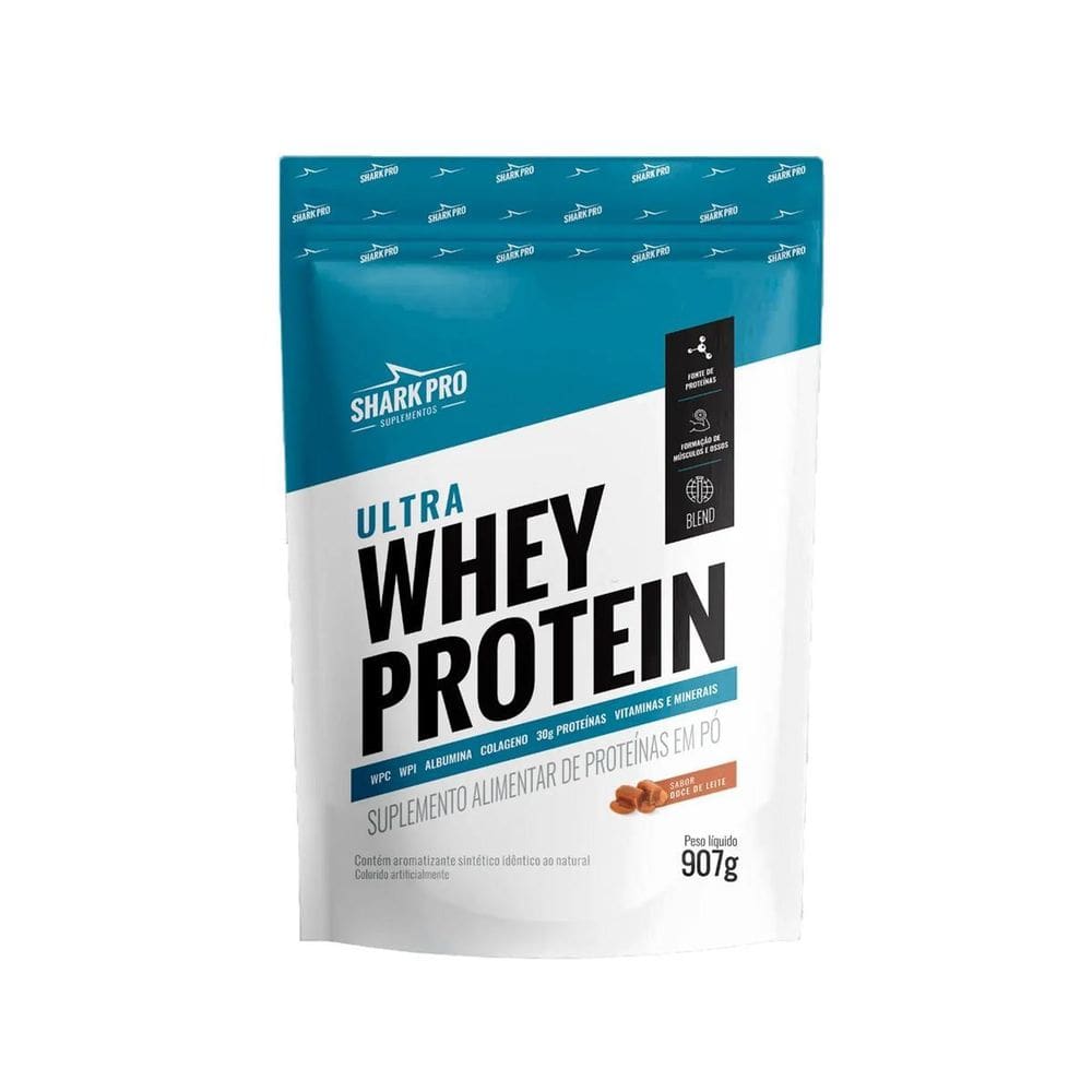 Ultra Whey Protein Sabor Doce De Leite Refil 907G Shark Pro