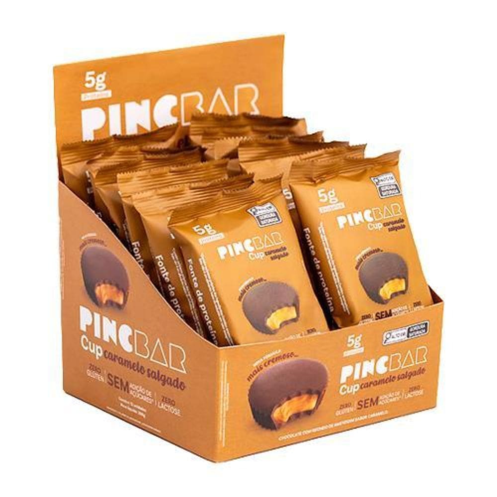Snack Proteico Cup Caramelo Salgado 24G Pincbar 12 Unidades