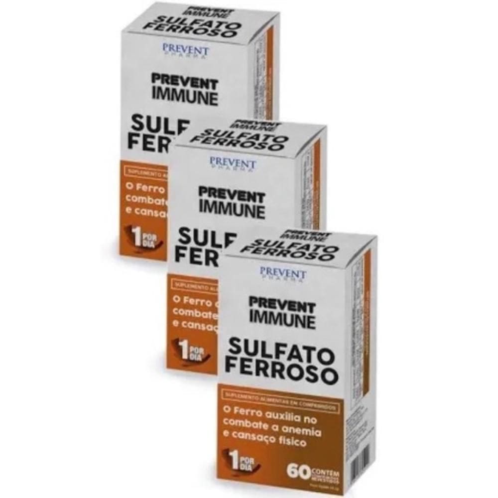 Kit C/3 Sulfato Ferroso C/60 Comprimidos - Prevent Pharma