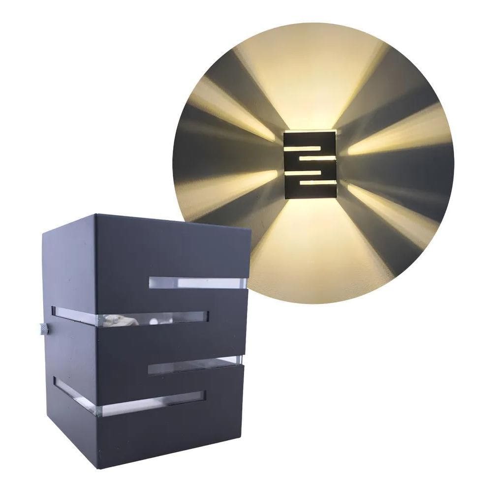 Arandela Parede Externa Interna 2 Focos E Frisos Branco Bivo