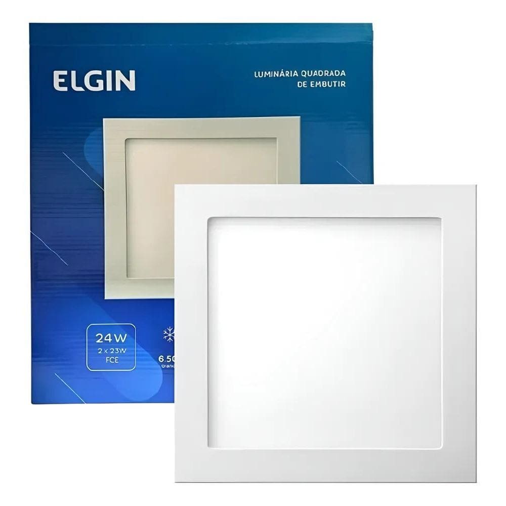 Plafon Elgin Painel Embutir Led 24W Bra Branco 127/220V
