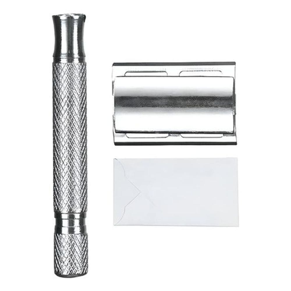 Barbeador Aparelho De Barbear Inox Lâmina Barba Retrô Jjb