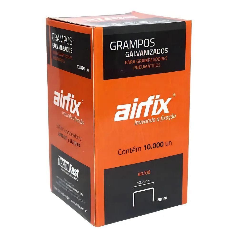 Grampo Grampeador Pneumático 80/08 1 Caixa De 10000 Pçs Airf