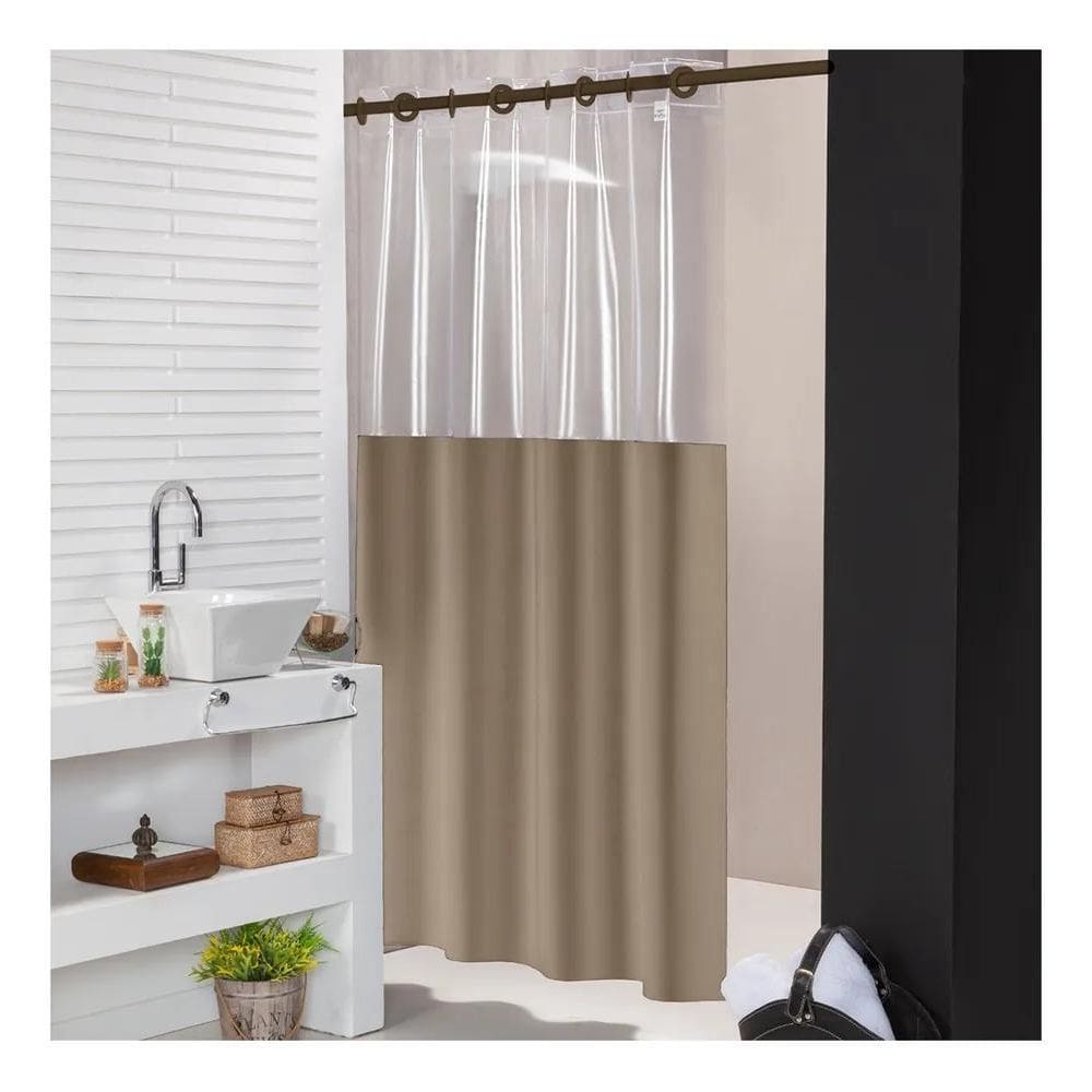 Cortina Para Box Banheiro Impermeável Antim Cortina Box Avel