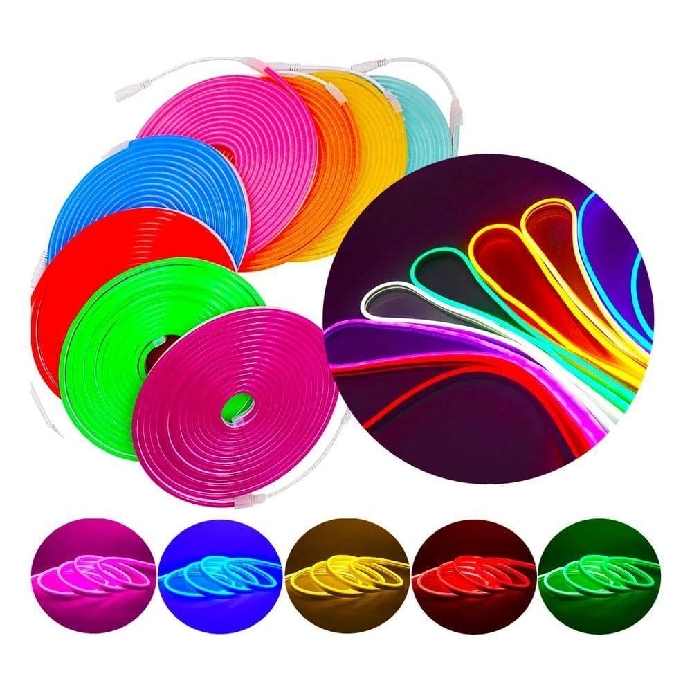 Fita Led Neon Flexível Alto Bril Branco-Quente 12V