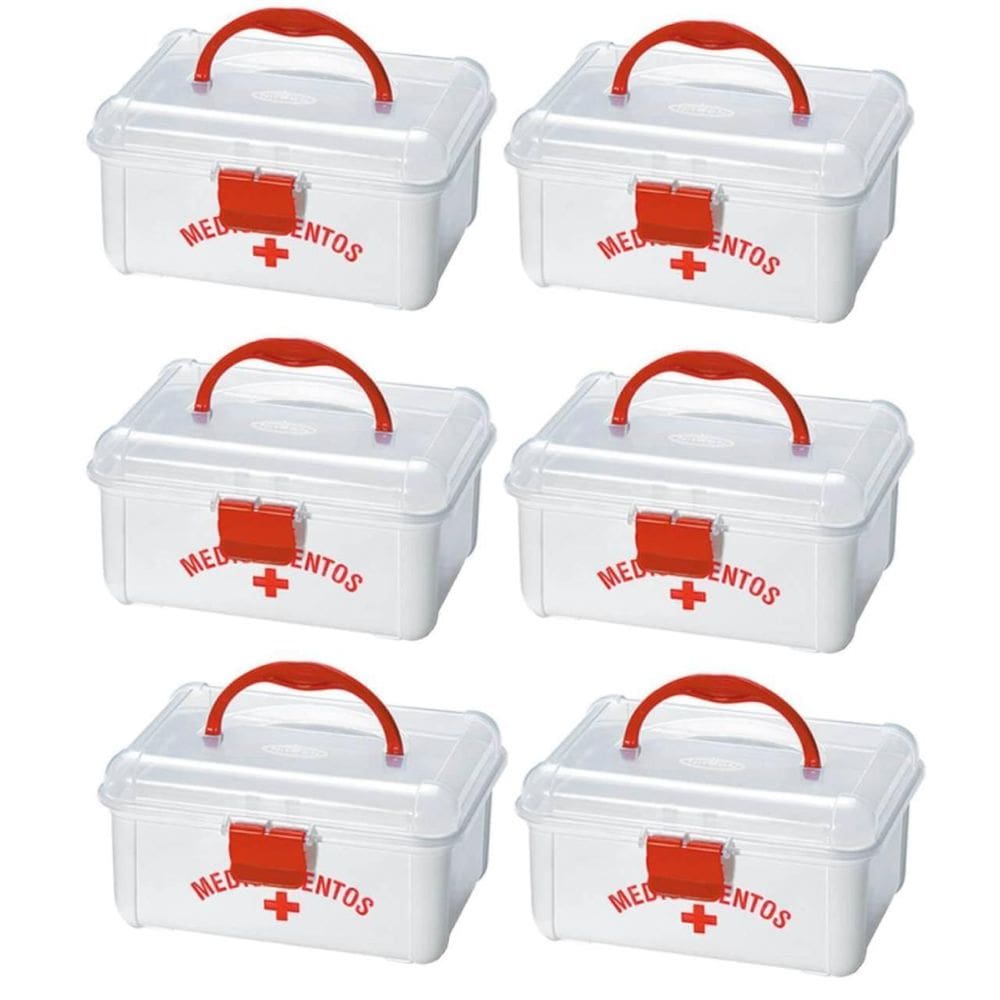 Kit 6 Maletas Medicamentos 19X16X10Cm Primeiros Socorros