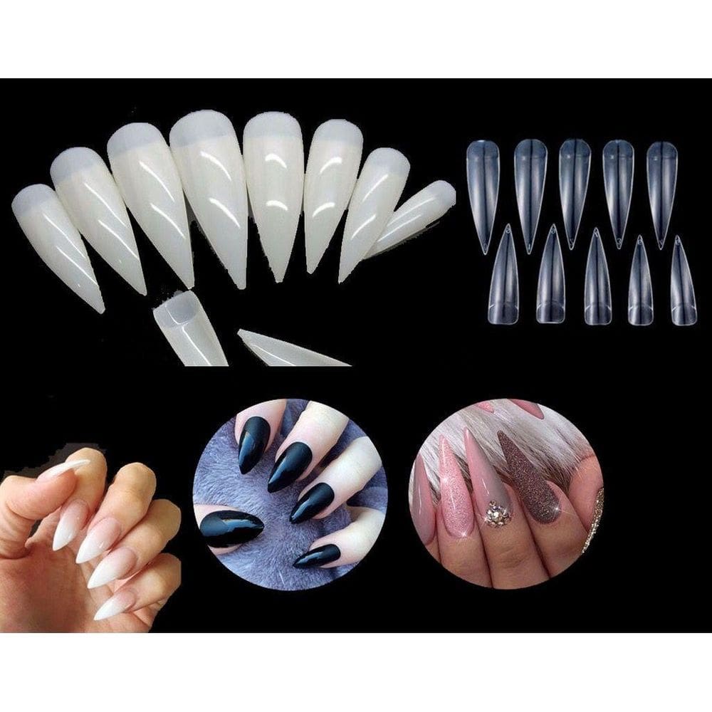 100 Tips Para Unhas Estileto Stiletto Natural Gel Porcelana