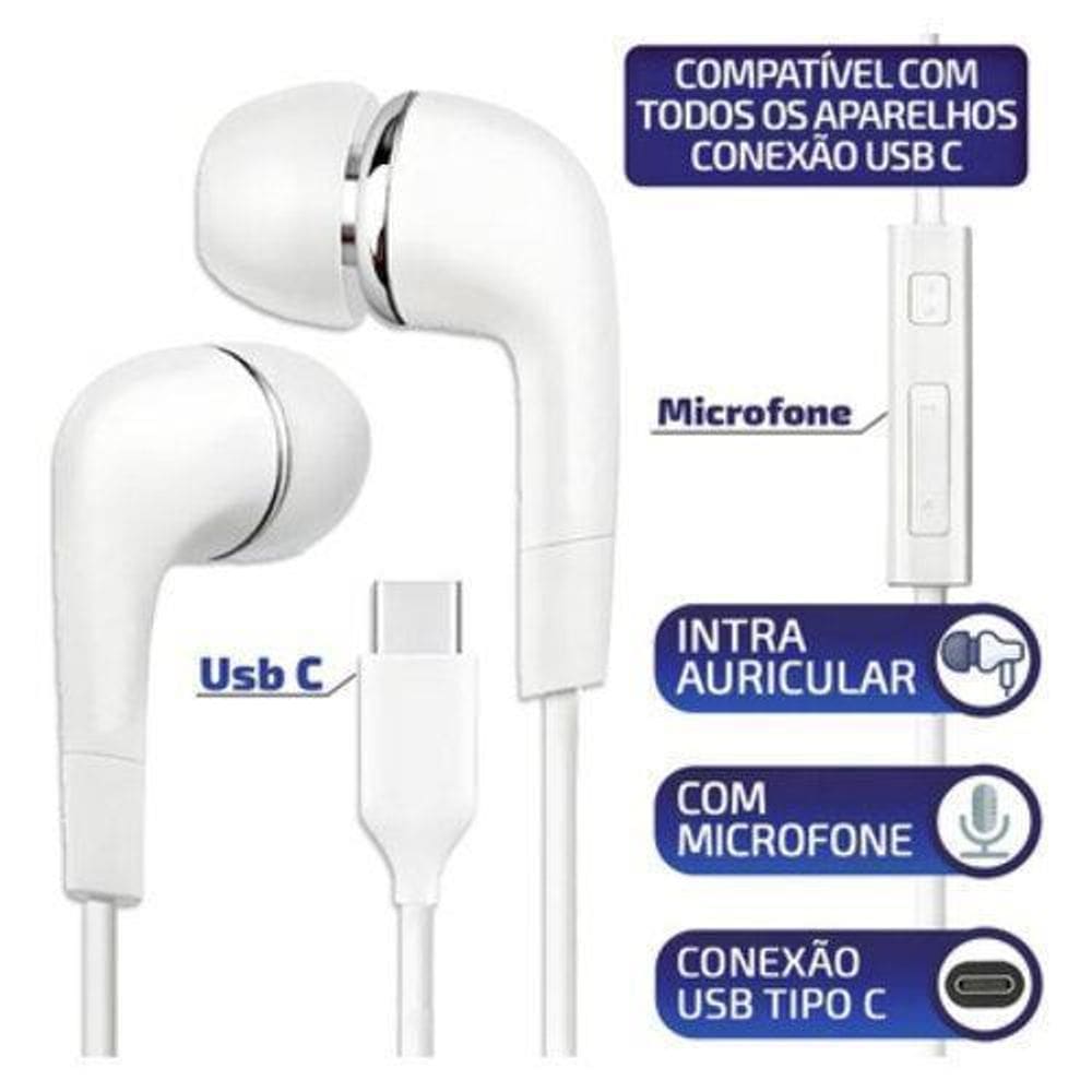 Fone De Ouvido Tipo C Com Microfone S20 Fe S21 Plus S21 S22