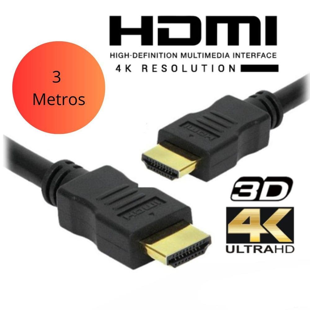 Cabo Hdmi Ultra Resistente 4K 3D Tv Computador 3M