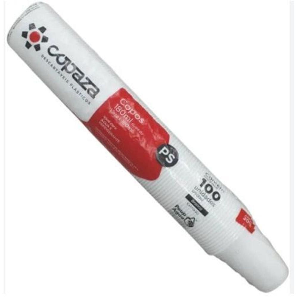Copo Descartável 180Ml  Água  C/100Un - Copaza