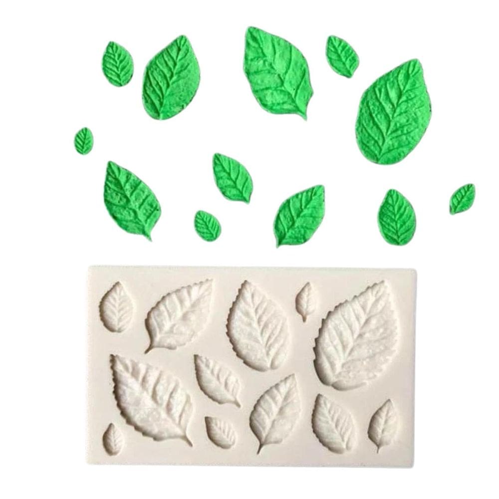 Molde Forma Silicone Folhas 9X6Cm Confeitaria Chocolate