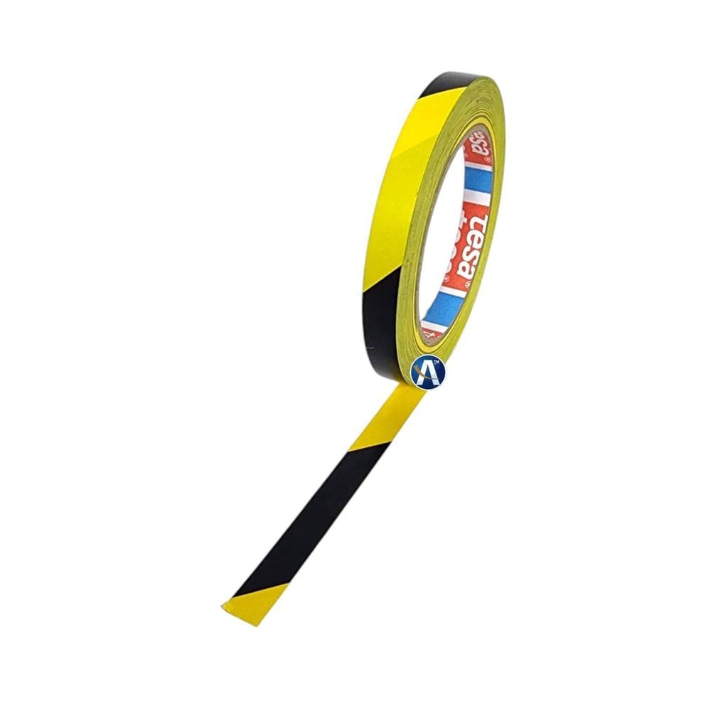 Fita De Demarcação Zebrada Preta E Amarela 09Mmx33M Tesa