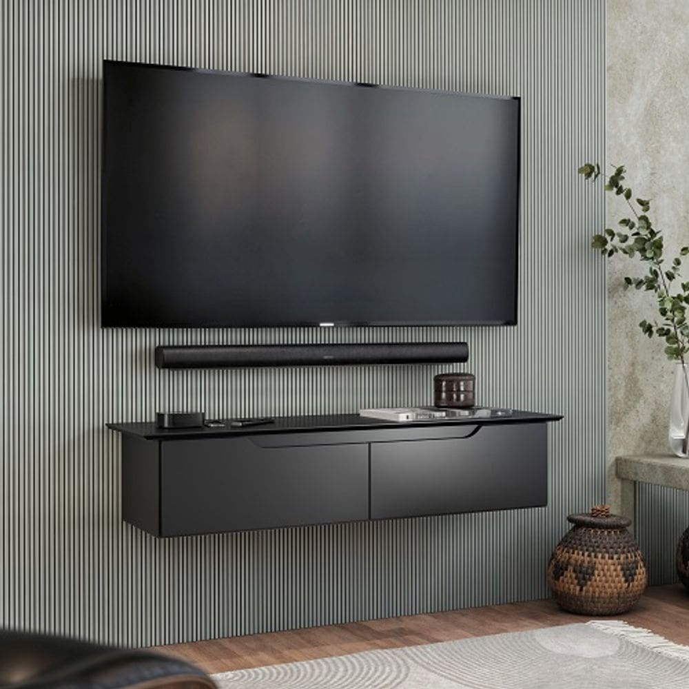 Rack Aparador Suspenso Preto – EJ Móveis