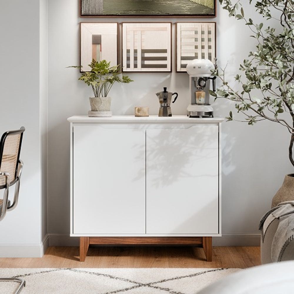 Buffet Duas Portas Sem Gaveta Flow Branco - EJ Móveis