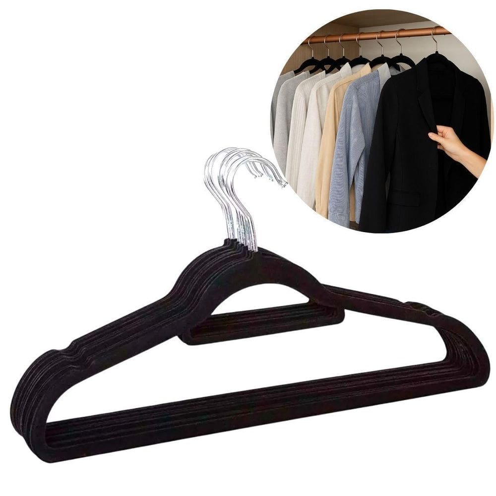 5 Cabides Aveludado Adulto 1 Linha Closet