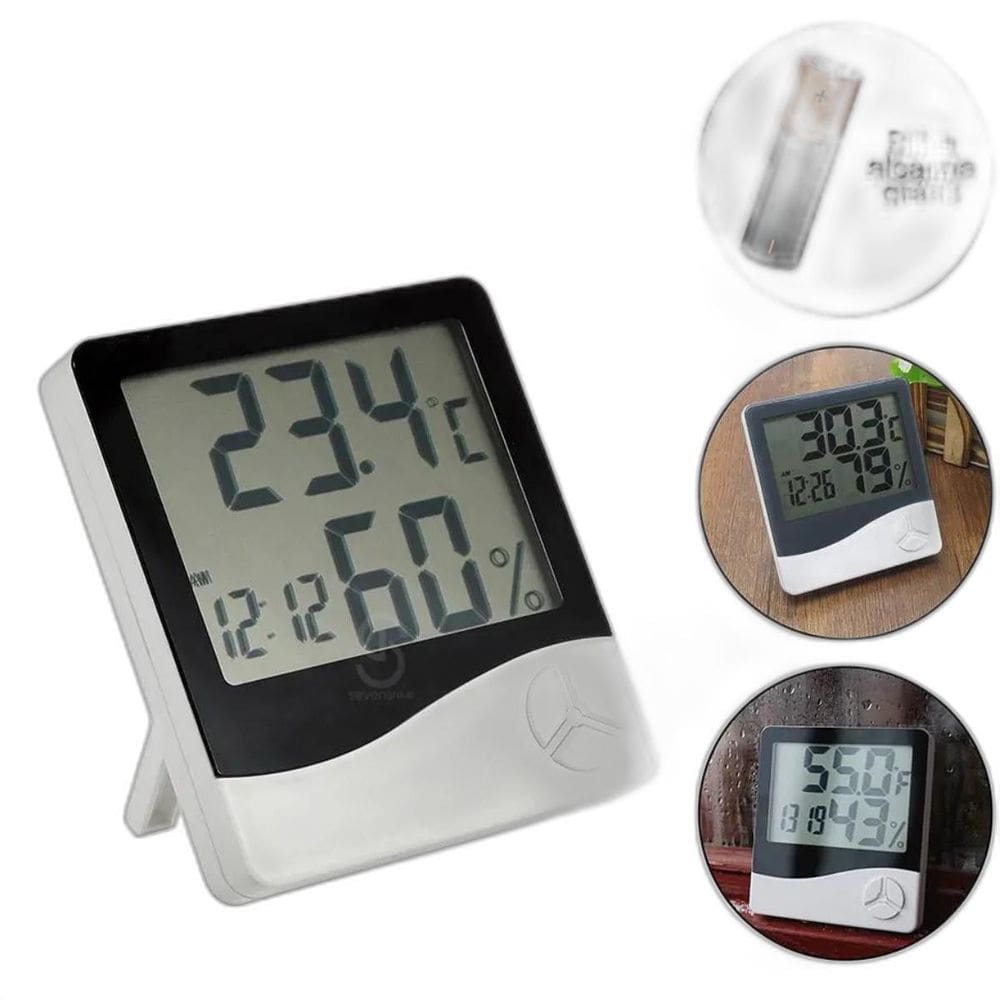 Termo-Higrômetro Pro Digital Relógio Umidade Temperatura Ar