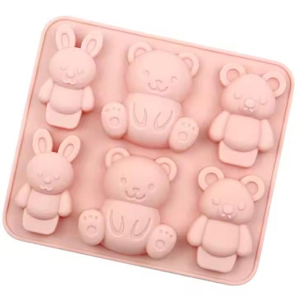 Forma Molde Silicone Urso Ursinho Coelho Chocolate Biscuit