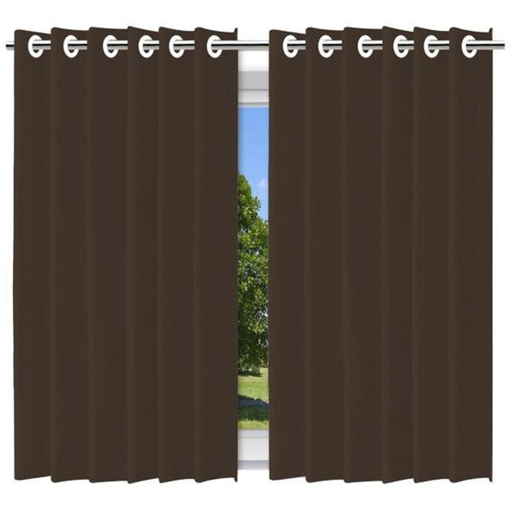 Cortina Blackout Forro 2 Em 1 Voil Marrom Ilhos 280X160Cm