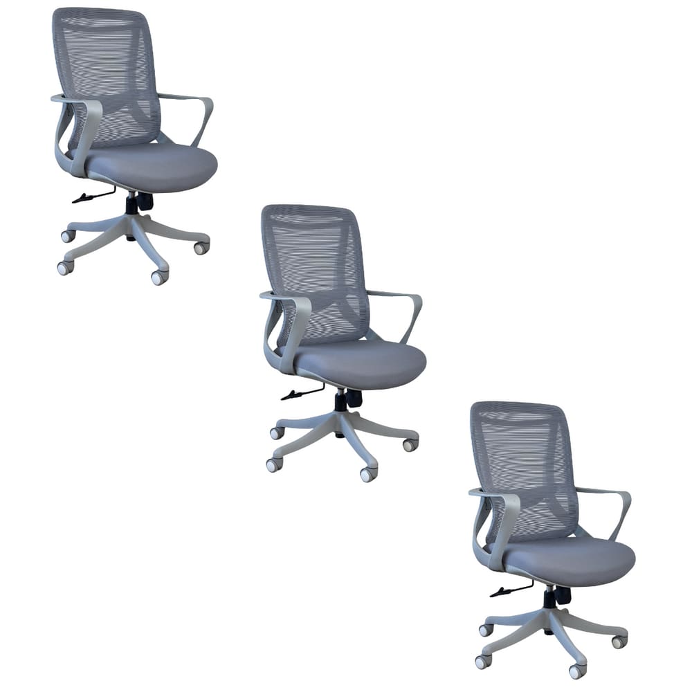 Kit 3 Cadeiras de Escritório Oficial Milão sem Apoio