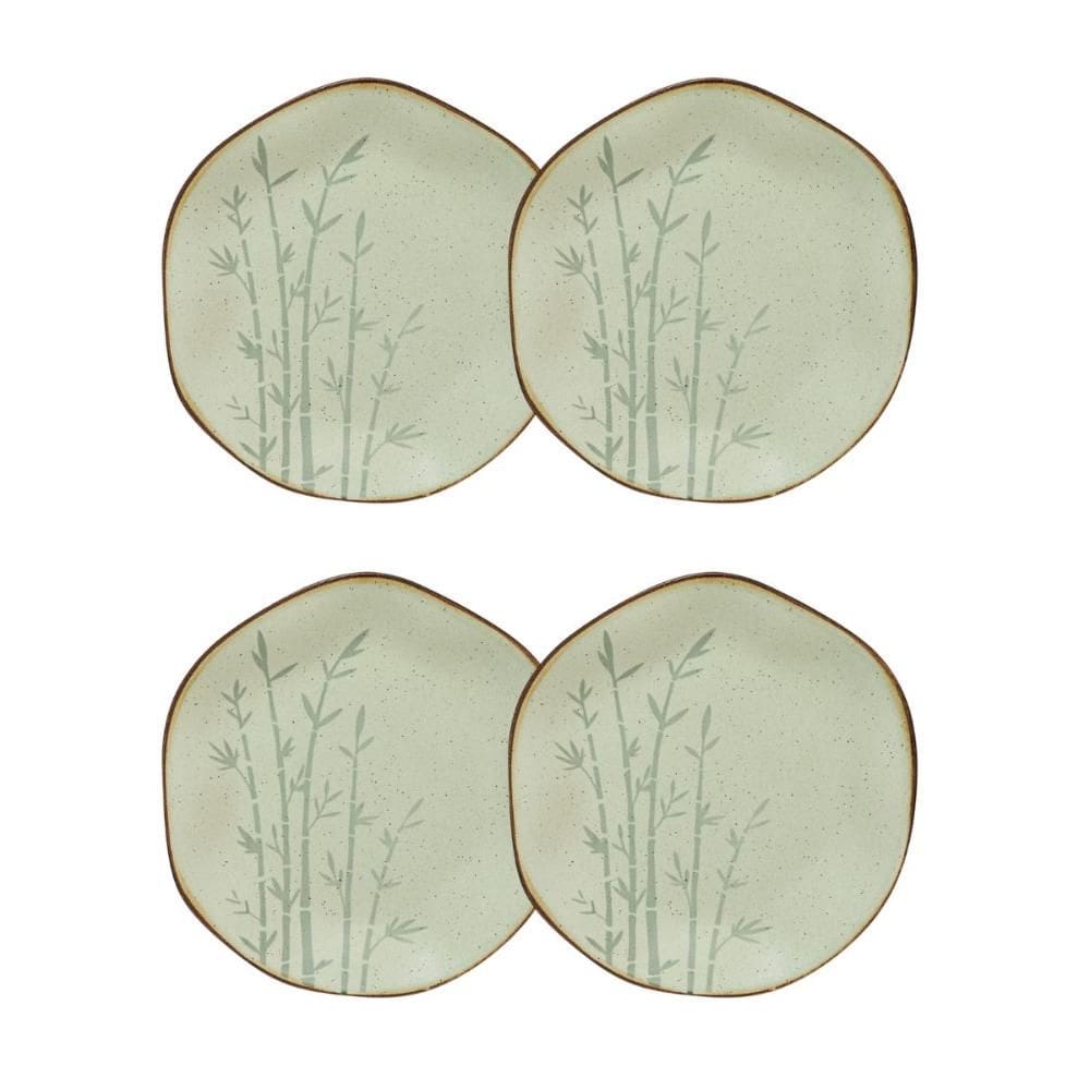 Conjunto 4 Pratos de Sobremesa 21,5 cm Ryo Bambu Porcelana Oxford