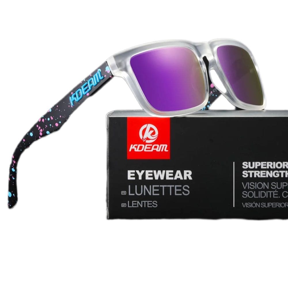 Óculos De Sol Esportivo Polarizado Kdeam C16 Mirrored Violet