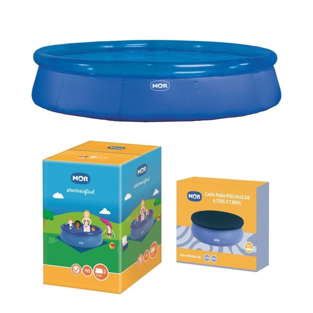 Piscina Inflável 7800 Litros Redonda Splash Fun com Capa Mor