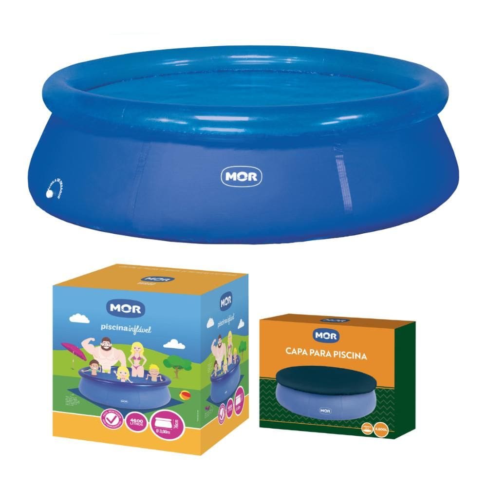 Piscina Inflável 4600 Litros Redonda Splash Fun com Capa Mor