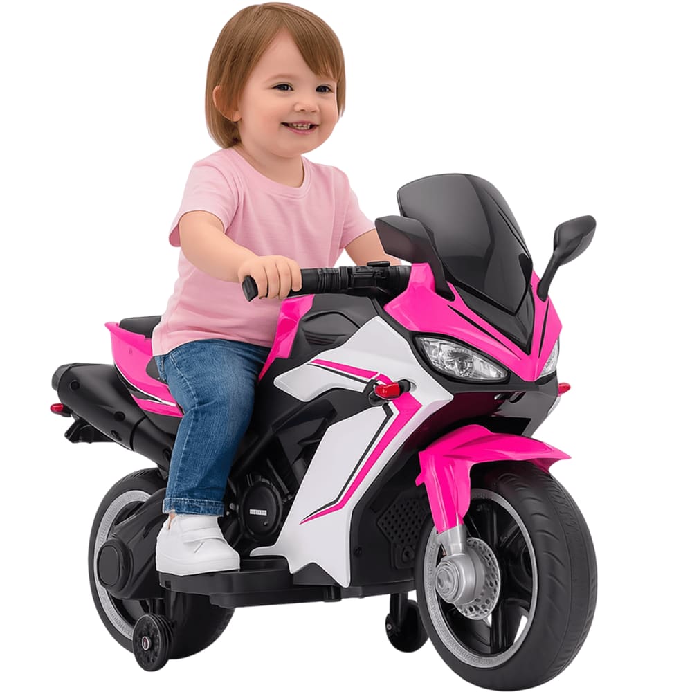 Moto Elétrica Bang Toys Infantil Aura G2 com Rodinhas Rosa 12V