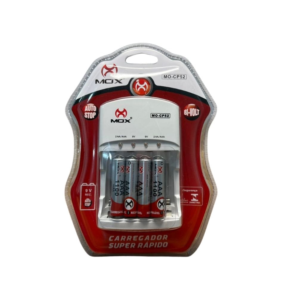 Carregador De Pilha AAA/AA/9V Bivolt Incluso 4UN-AAA (palito) Mox MO-CP52