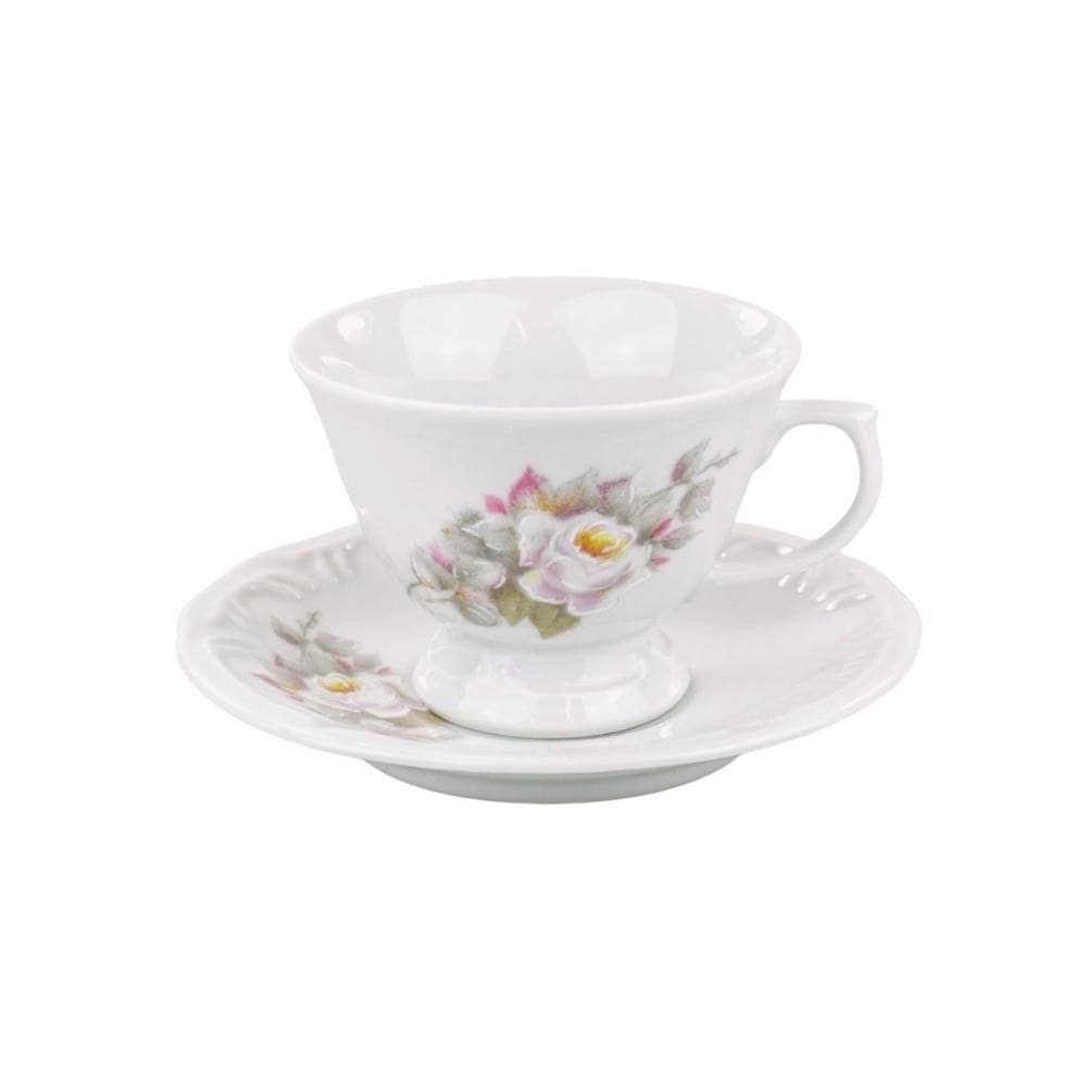 Xícara Chá Com Pires 200ml Eterna Porcelana Schmidt