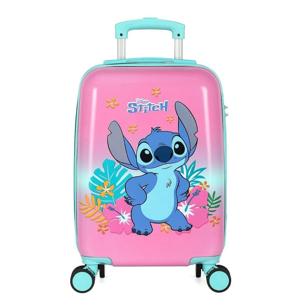 Mala de Bordo Luxcel Kids Stitch e Angel Rosa e Verde Água
