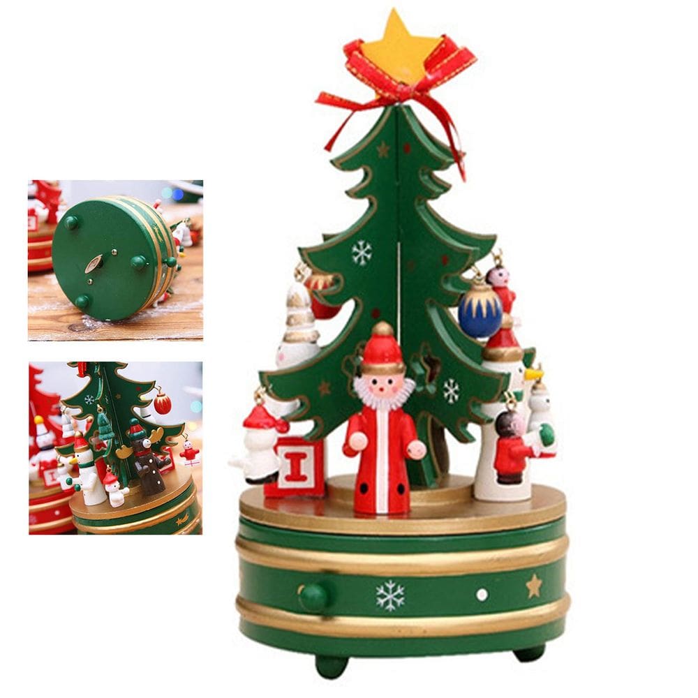 Arvore Caixa de Musica Natal Natalino Giratoria Caixinha Decoraçao Enfeite Papai Noel Boneco de Neve Festa Fim de Ano