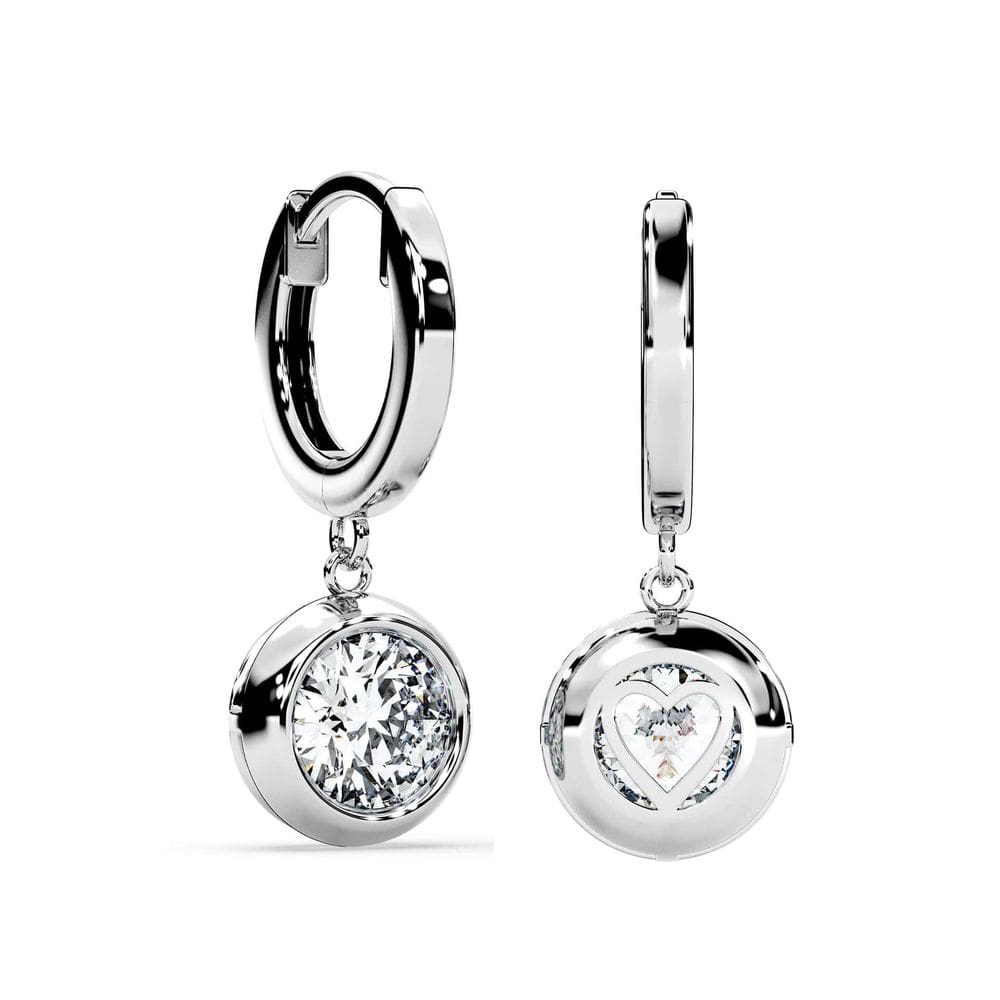Brincos SIGALIT Moissanite Dangle Bezel em prata esterlina