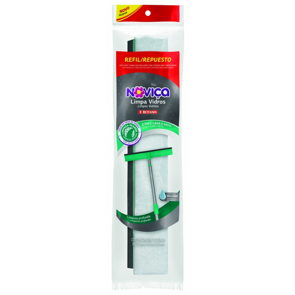 Refil Noviça Mop Limpa Vidros 1x6