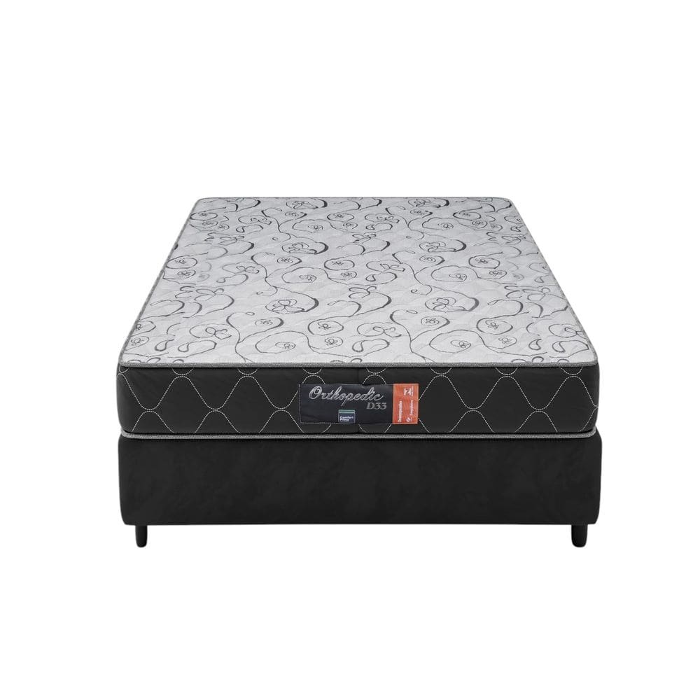 Conjunto Kit Cama Box Sintetico Solteiro com Colchão Orthopedic Comfort Prime 88x188