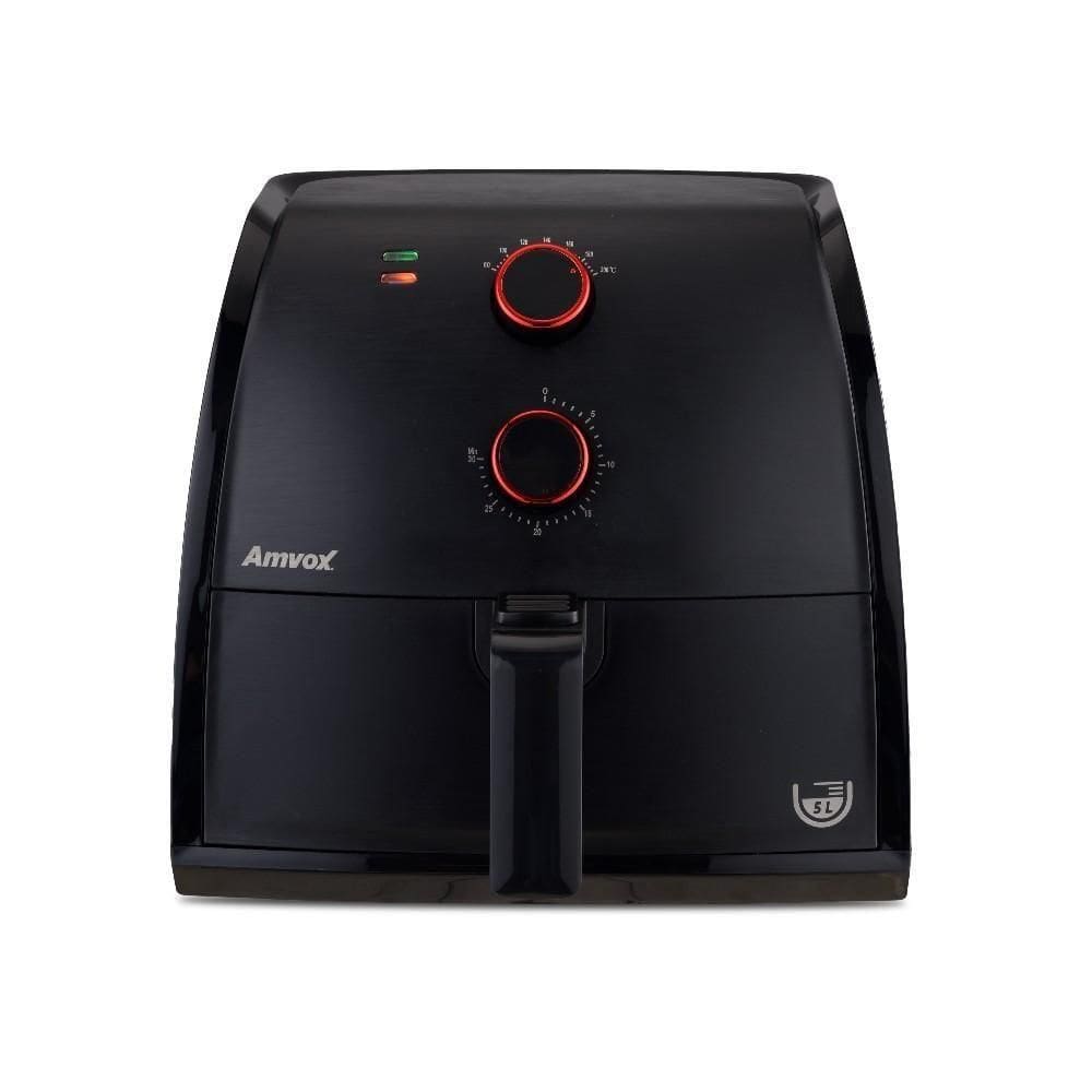 Fritadeira Elétrica Sem Óleo-Air Fryer Amvox ARF1205 5L Com Timer Preto 110V